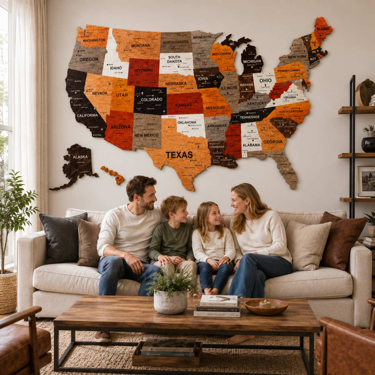 3D United States Wooden Map Puzzle