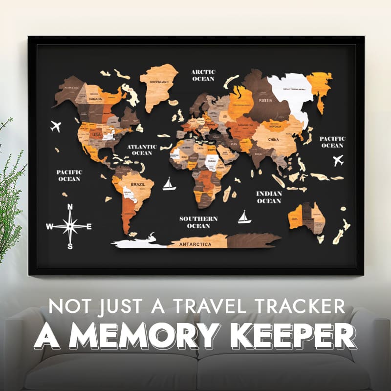 Premium Wooden World Map – Add Style to Your Home (Made in USA)