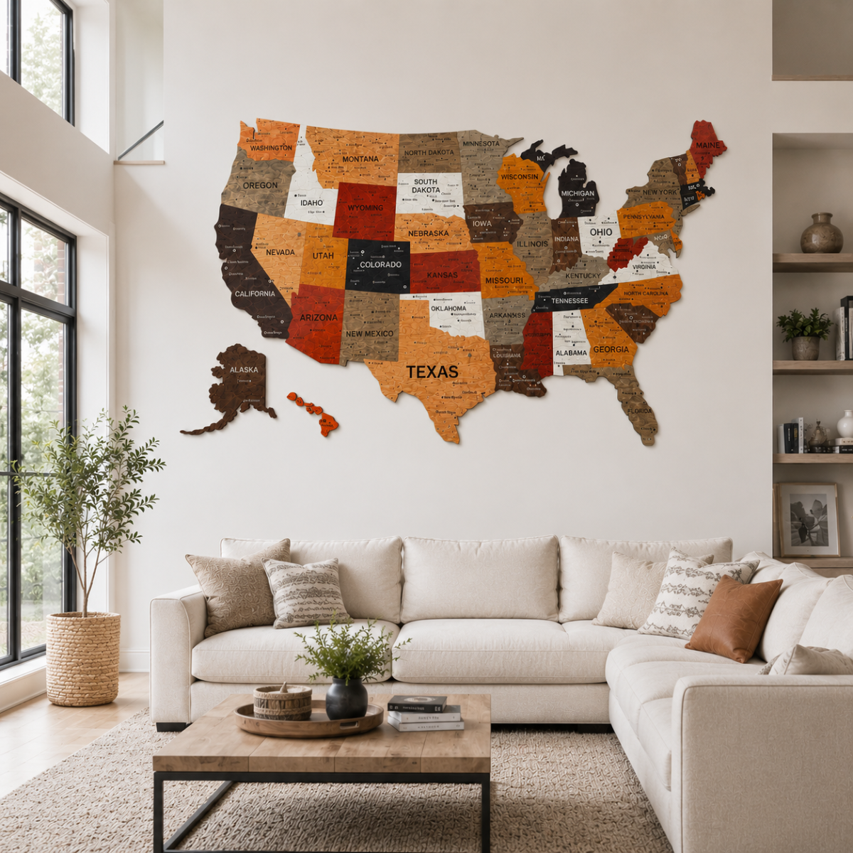 3D United States Wooden Map Puzzle