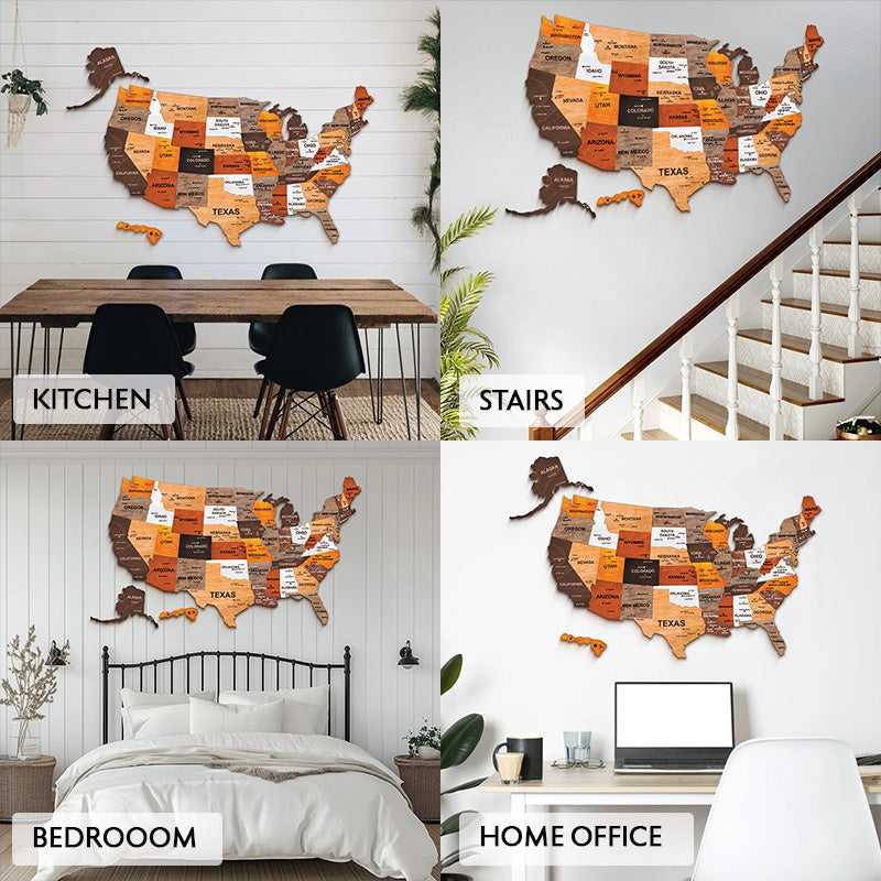 3D United States Wooden Map Puzzle
