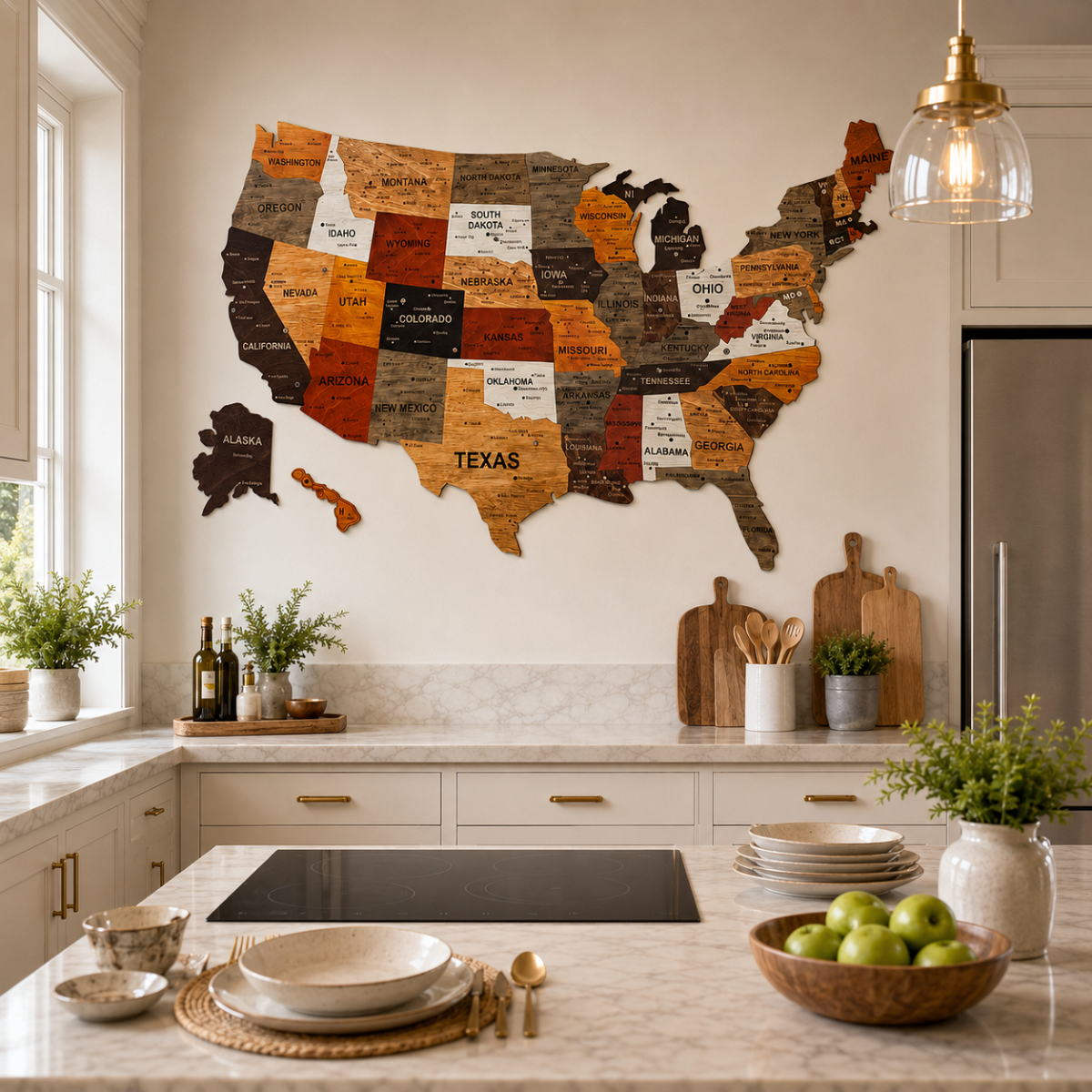 3D United States Wooden Map Puzzle