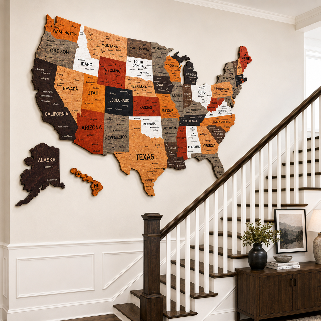 3D United States Wooden Map Puzzle