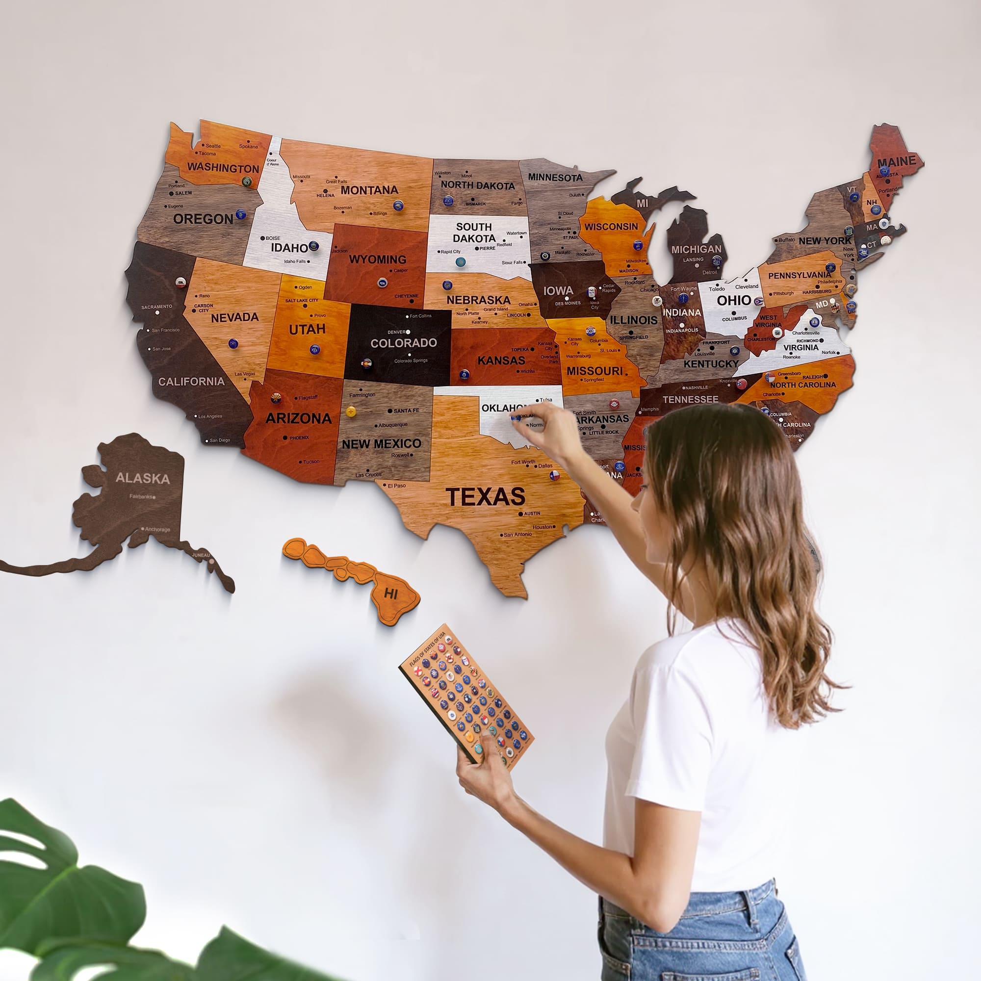 3D United States Wooden Map Puzzle