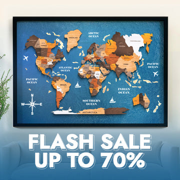 Premium Wooden World Map – Add Style to Your Home (Made in USA)