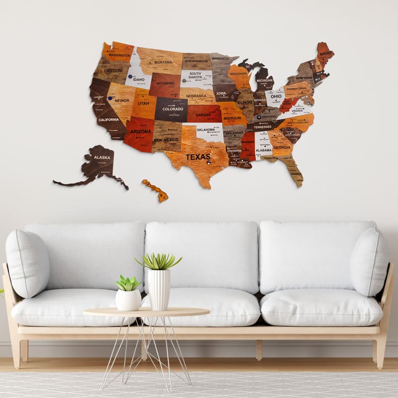 3D United States Wooden Map Puzzle