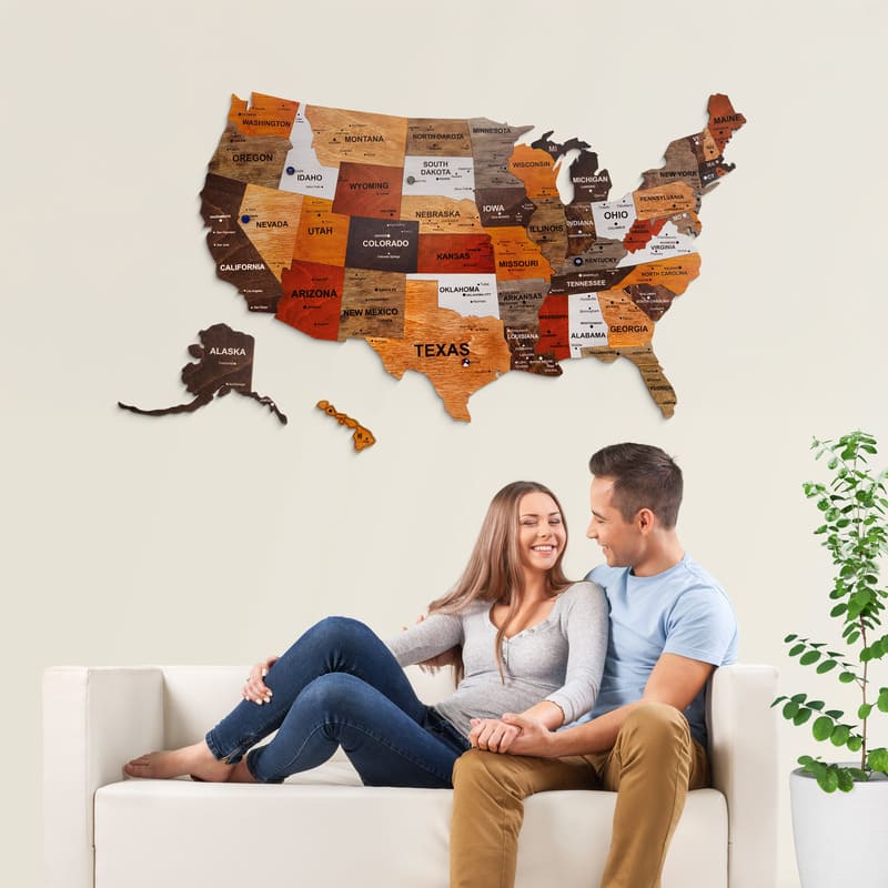 3D United States Wooden Map Puzzle