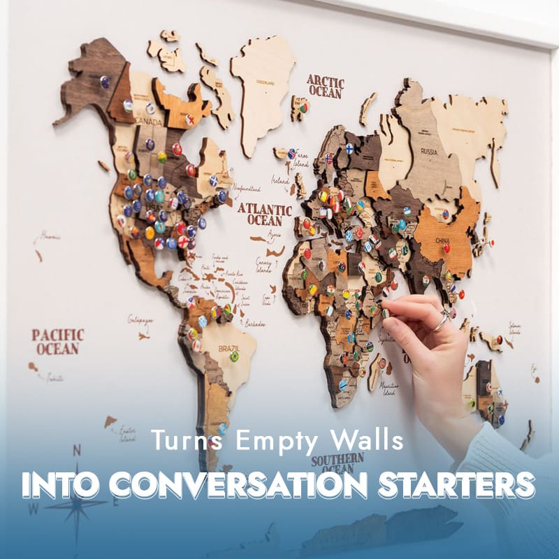 Premium Wooden World Map – Add Style to Your Home (Made in USA)