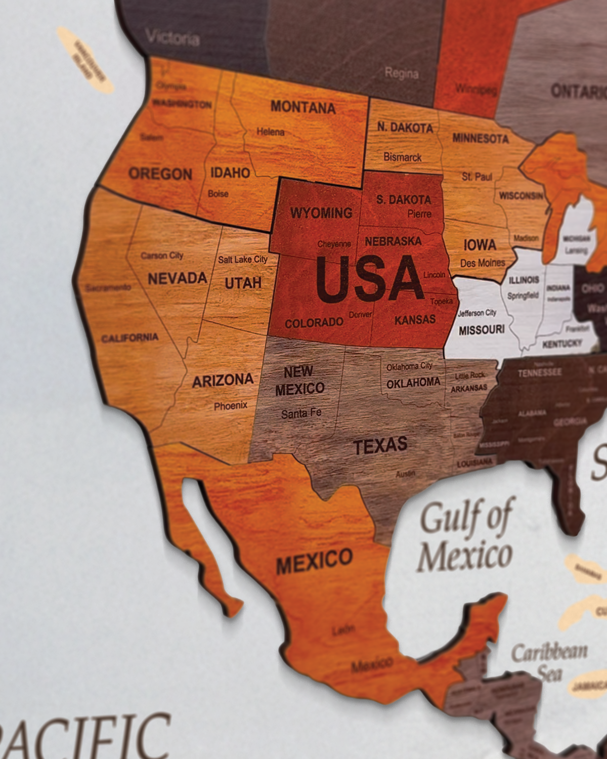 Personalized 3D Wooden World Travel Map Wall Decor, Wall Art, Explore Your Journey!