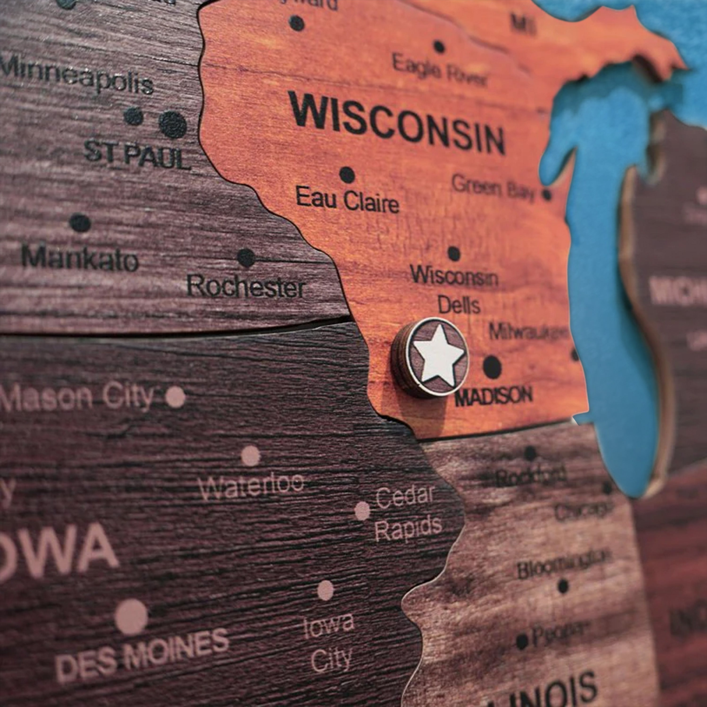 3D United States Wooden Map Puzzle