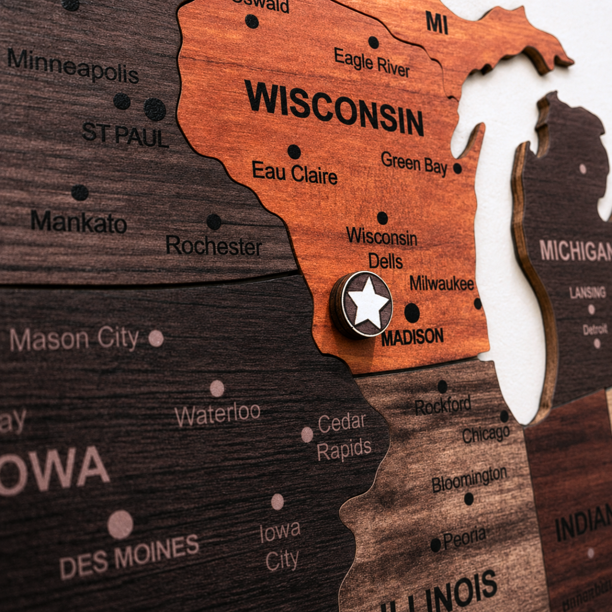 3D United States Wooden Map Puzzle