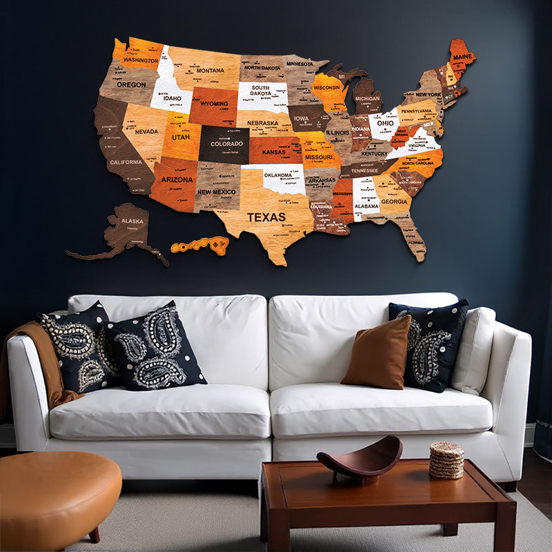 National Park Wooden Map – Mark Your Adventures & Memories (Made in USA)