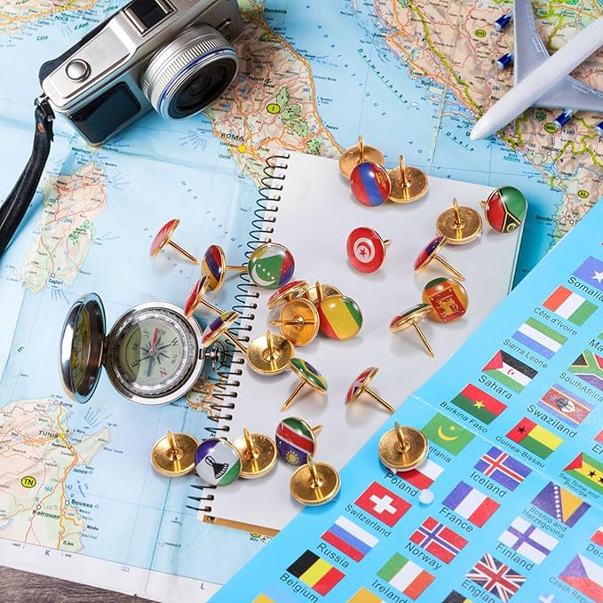 200 Pcs National Flag Push Pins