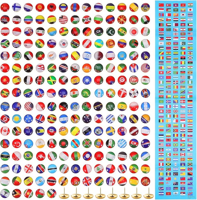 200 Pcs National Flag Push Pins