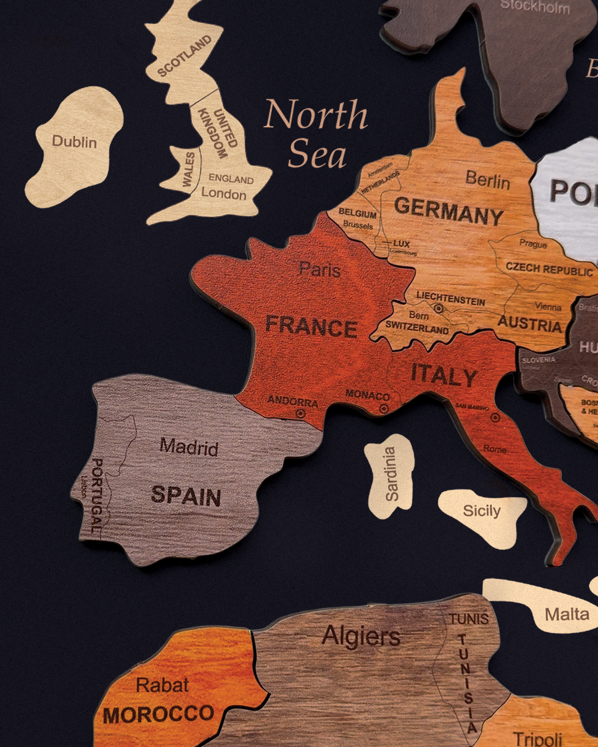 Personalized 3D Wooden World Travel Map Wall Decor, Wall Art, Explore Your Journey!