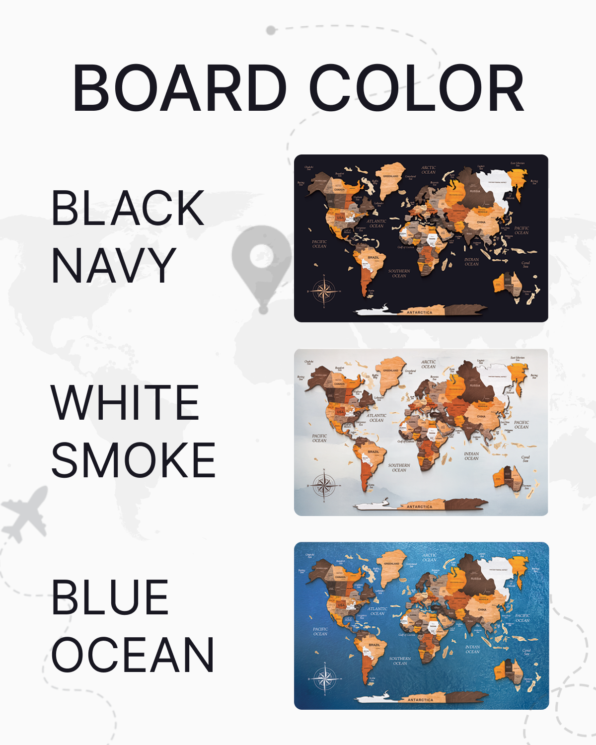 Personalized 3D Wooden World Travel Map Wall Decor, Wall Art, Explore Your Journey!