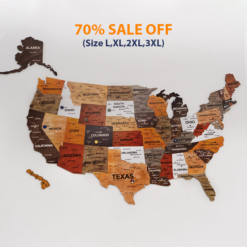 The United States & World Wooden Map Puzzle Full Packed (Made in USA)