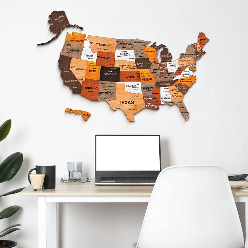 National Park Wooden Map – Mark Your Adventures & Memories (Made in USA)