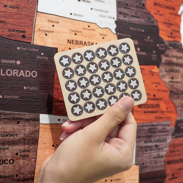 30 Star Pins (Addon Wooden Map Puzzle)