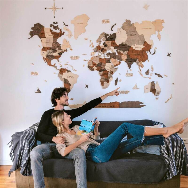 The United States & World Wooden Map Puzzle Full Packed (Made in USA)